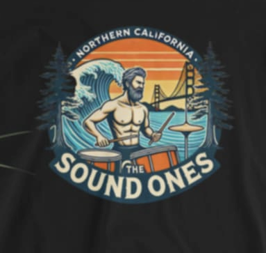 The Sound Ones logo, it looks like a wave with the band name next to it