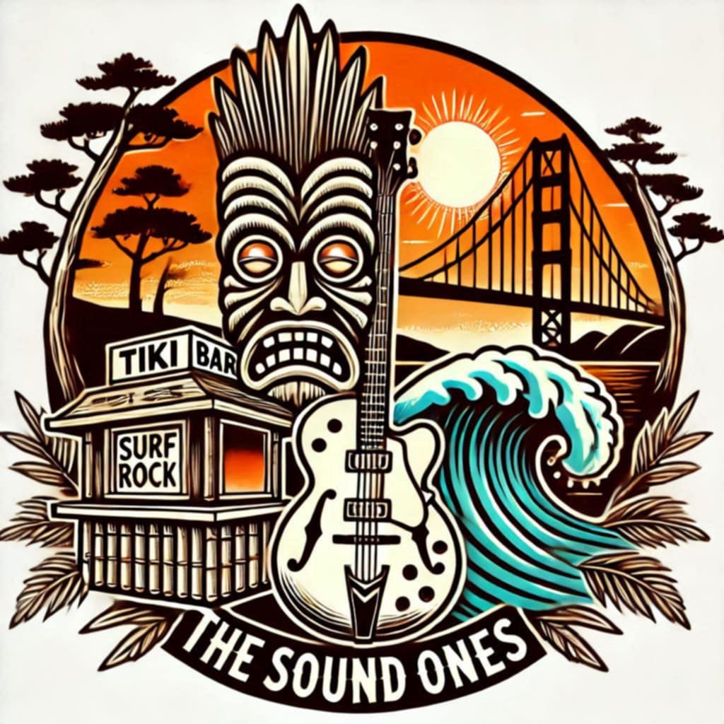 The Sound Ones logo, it looks like a wave with the band name next to it